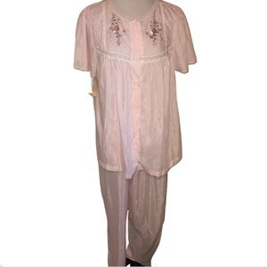 Vintage Soft Rose pajama set with short sleeve top
